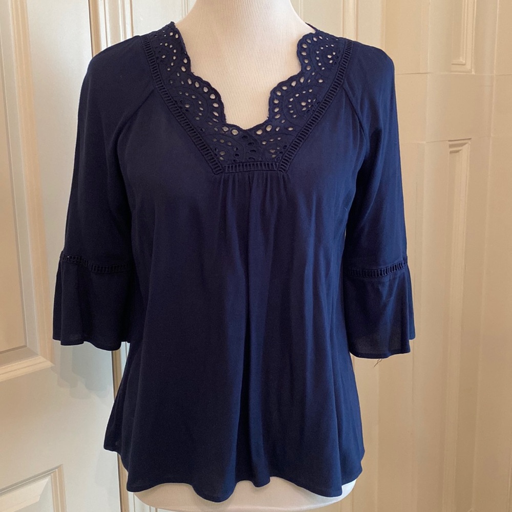 Navy Daniel Rainn blouse size s